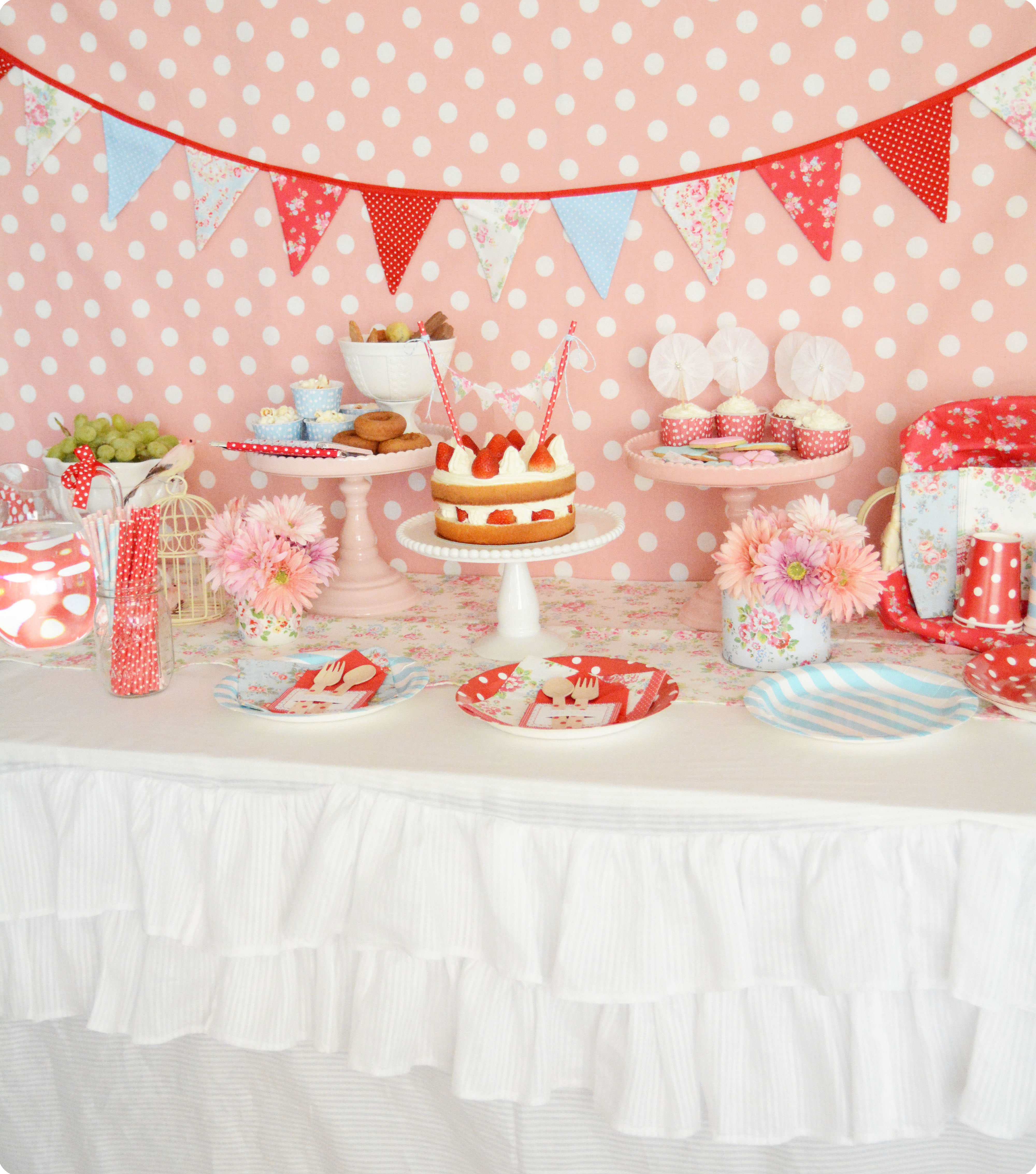 ポップカラーのキャスキッドソン風お誕生日会 Cath Kidston Themed Party リトルレモネード キッズパーティープランナー