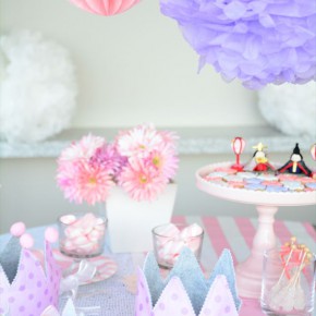 ピンクとパープルのひなまつりデコレーション : Pink + Purple Hinamatsuri Decoration