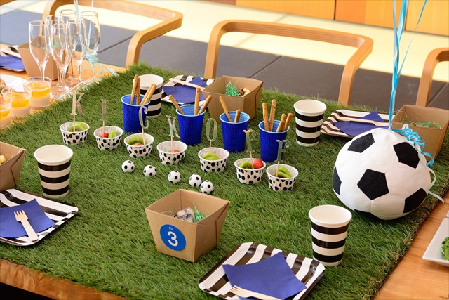 サムライブルーのサッカーパーティー Samurai Blue Soccer Birthday Party リトルレモネード キッズパーティープランナー