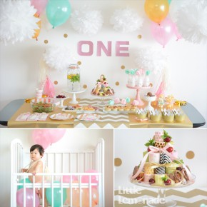 ゴールド x ピンクのファーストバースデー パーティーレポート : Gold x Pink First Birthday Report