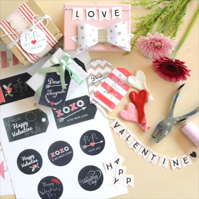 バレンタイン ギフトタグプリンタブル : Valentine's day wrapping printable - リトルレモネード   キッズパーティープランナー